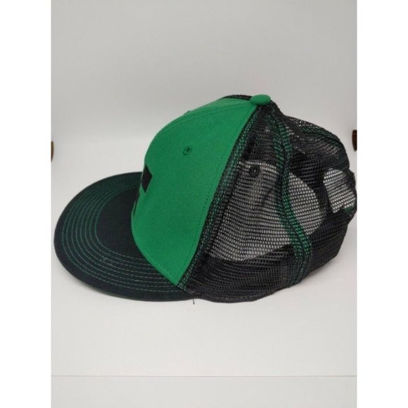 Flat Fitty Minecraft Creeper Green & Black Mesh Trucker Snapback Hat Cap Sandbox - Picture 3 of 8